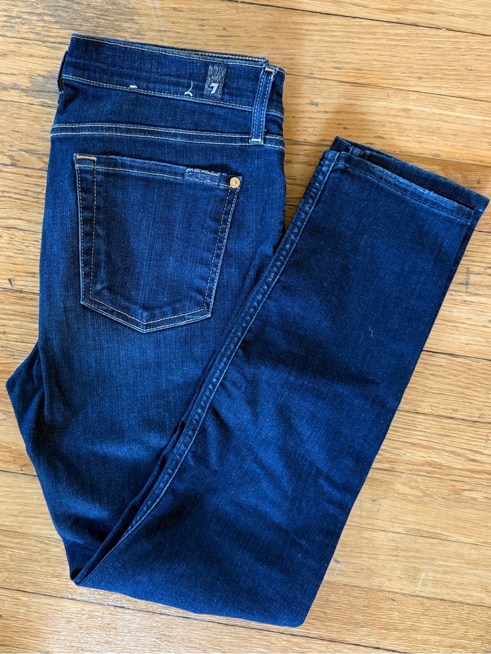 7 For All Mankind Dark Blue Skinny Jeans
